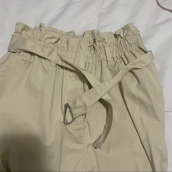 NWT BP Ivory Dove Paper Bag Belted Elastic Waist Pants - Picture 7 of 12